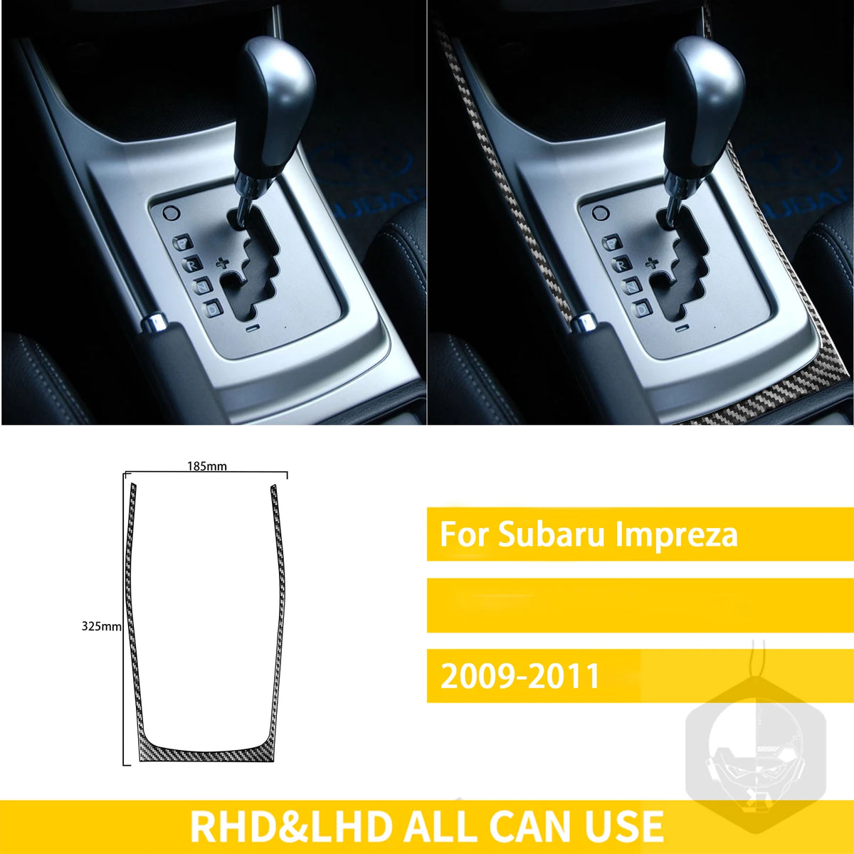 For Subaru Impreza 2009 2010 2011 Accessories Carbon Fiber Car Interior Gear Cuphold Panel CD Air Outlet Cover Trim Sticker