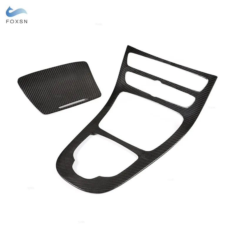 Car ABS Carbon Fiber Texture Console Gear Panel Cover Frame 