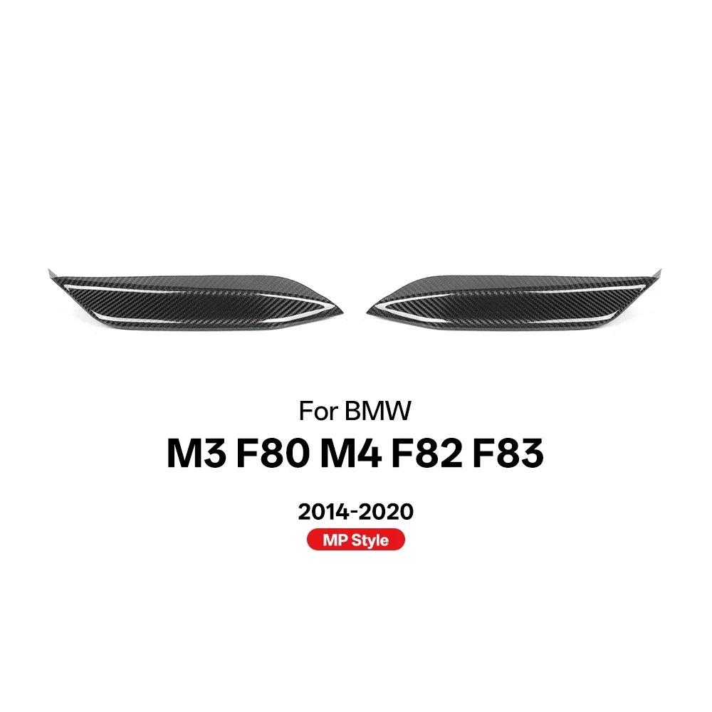 Real Dry Carbon Fiber Car Front Upper Splitter Trim For BMW M3 F80 M4 F82 F83 MP Style 2014-2020 2Pcs/Set