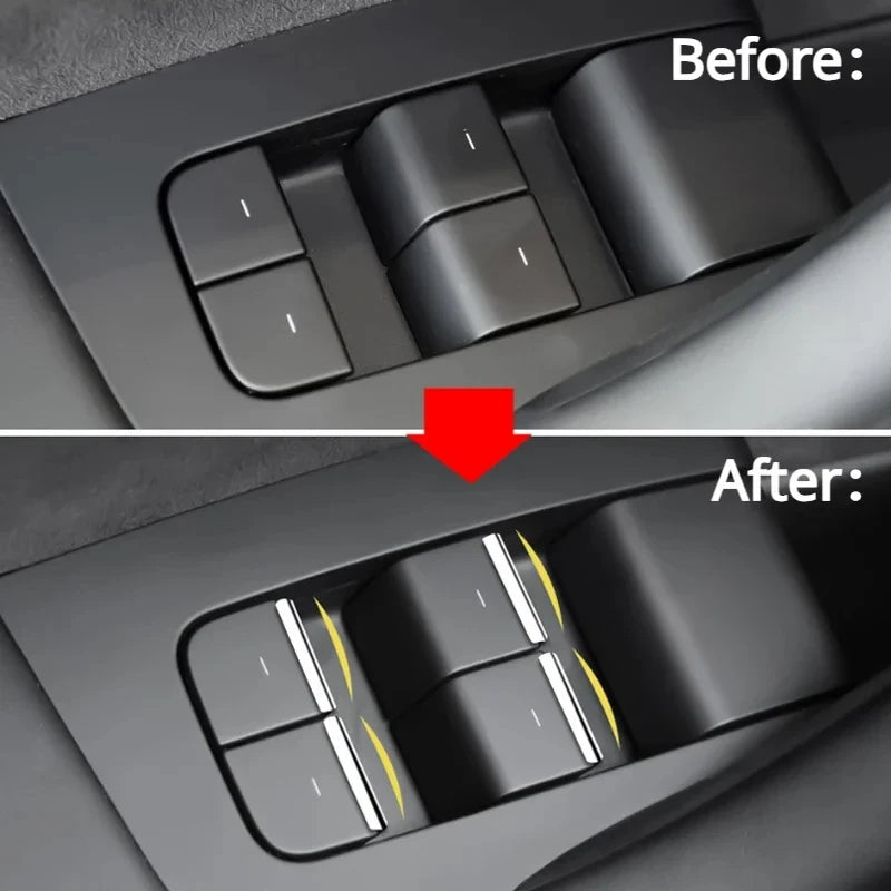 Window Lift Button Sequins Trim for Tesla Model 3 Y Juniper 