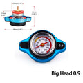 Thermost Radiator Cap Tank Cover Water Temperature Gauge 0.9Bar 1.1Bar 1.3 Bar Cover Racing Car Big or Small Head