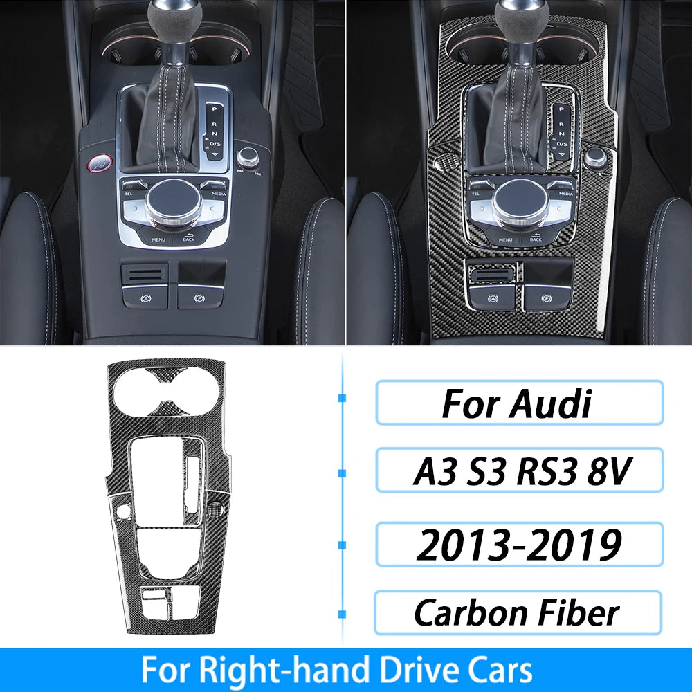 For Audi A3 S3 RS3 8V 2013-2019 Accessories Carbon Fiber Center Console Dashboard Air Vent Panel Trim Set Car Interior Sticker