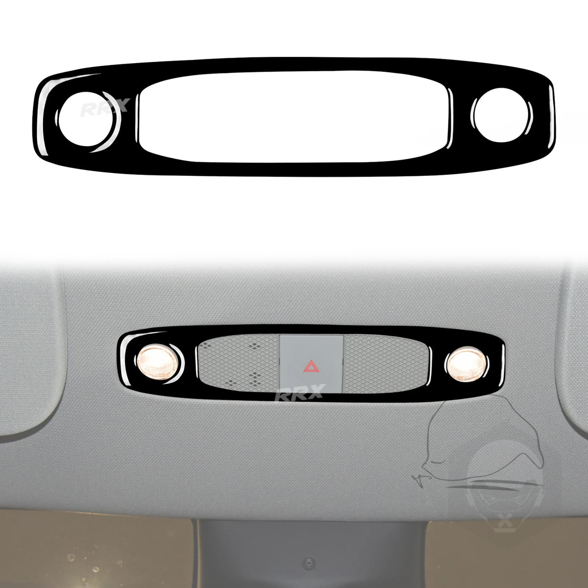 For Tesla Model 3 2017-2022 Model Y 2020-2022 Carbon Fiber Interior Front Reading Light Panel Frame Trim Sticker Car Accessories