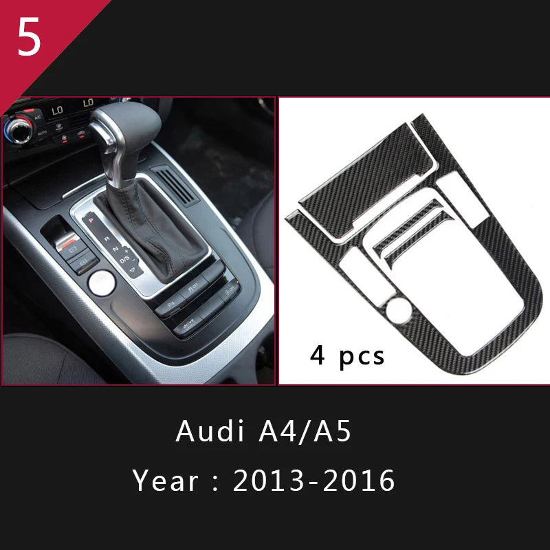 For Audi A4 S4 RS4 B8 8K A5 S5 RS5 8T 8F Car Carbon Fiber Window Door Panel Strips Cover Protective Trim Sticker Accessories