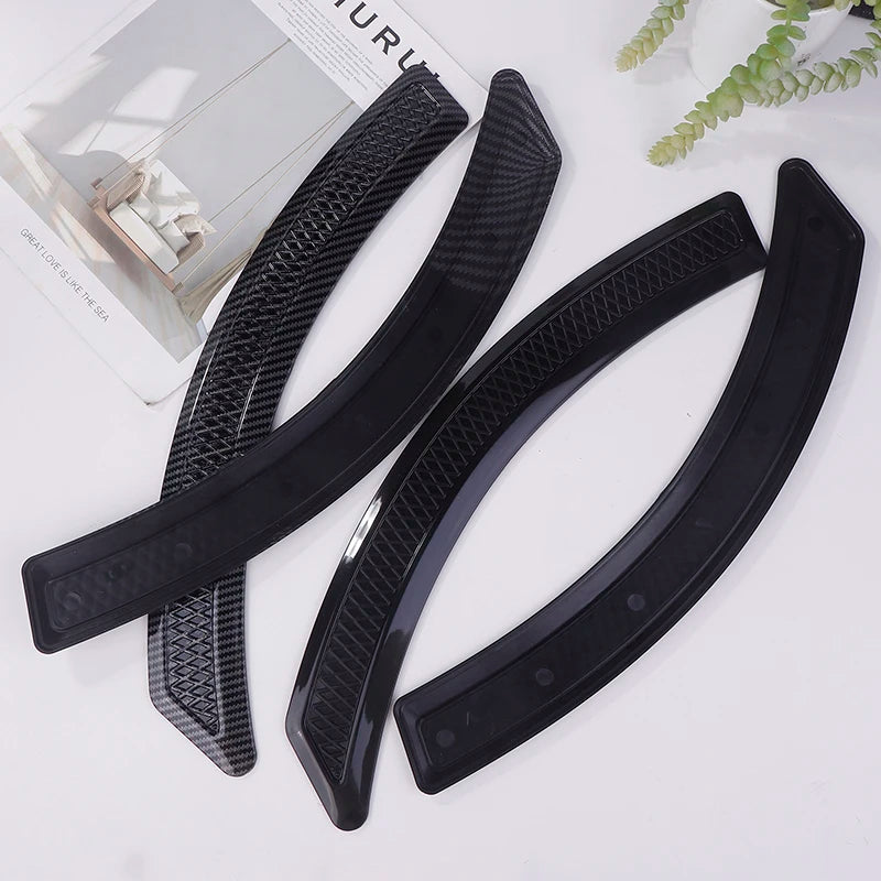2pcs Widened Carbon Fiber Rubber Car Wheel Eyebrow Universal