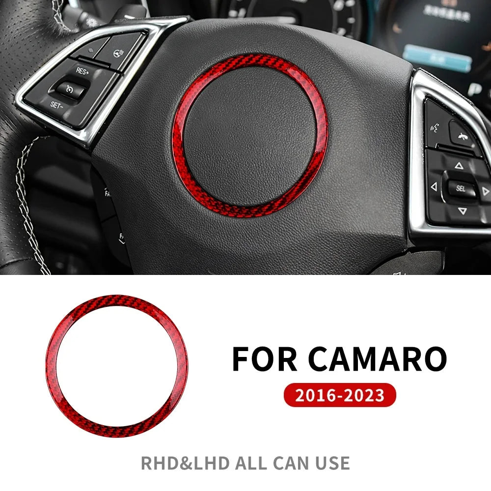 Real Carbon Fiber for Chevrolet Camaro 2016 2017 2018 2019 2020 2021 2022 2023 Car Interior Trim Red Black Accessories Sticker