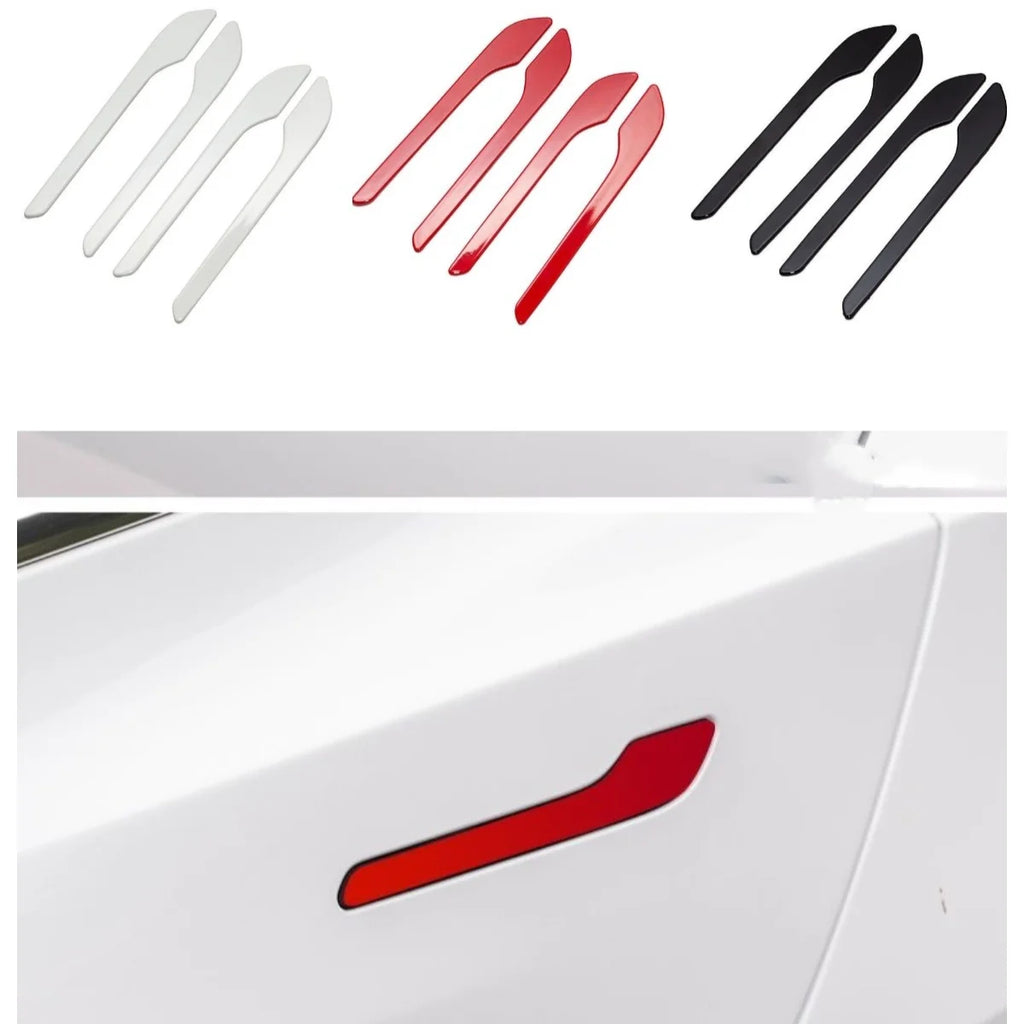 Carbon Fiber Black White Red Car Door Handle Cover Trim Stic