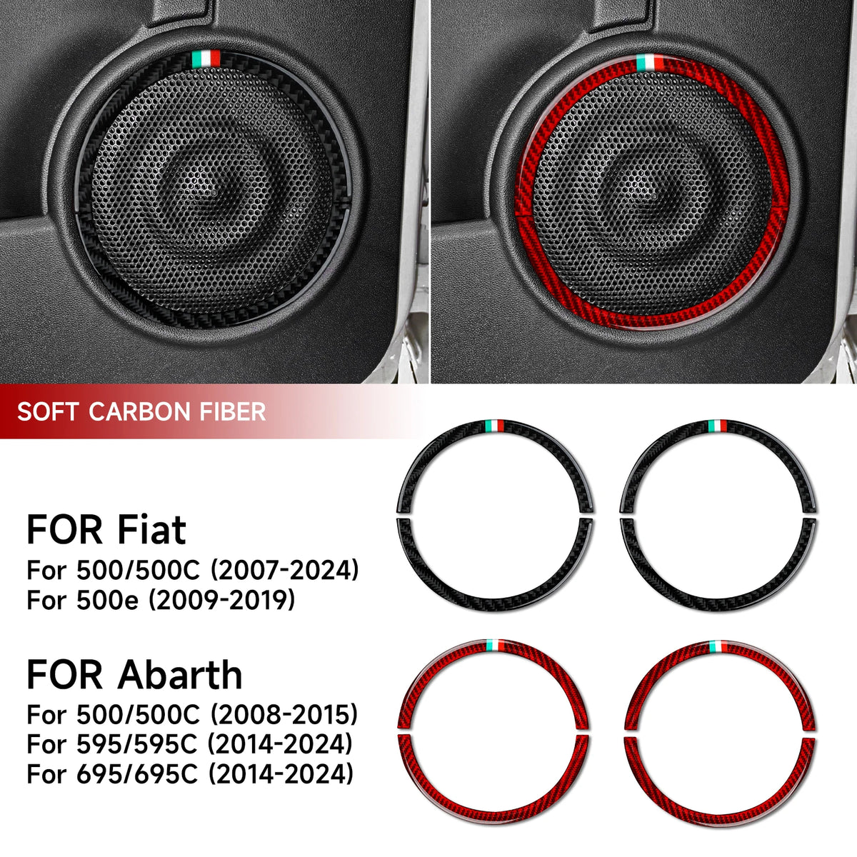 For Fiat Abarth 500 500C 500e 595C 695C Trim Accessories Car