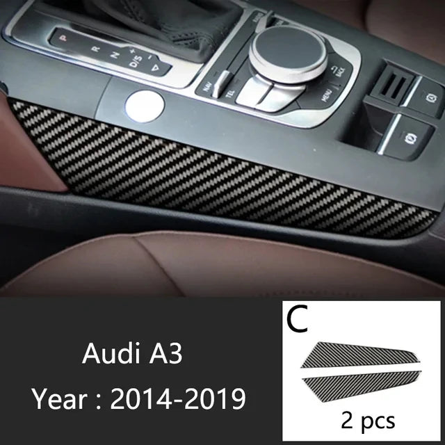 Carbon Fiber For Audi A3 8V S3 Car Interior Gearshift Air Conditioning CD Panel Door Armrest Cover Trim Stickers Accessories