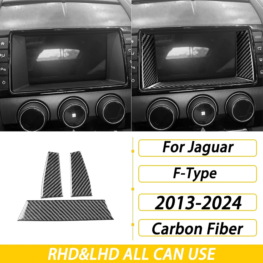 For Jaguar F-TYPE 2013-2024 Carbon Fiber Center Console Gear Shift Dashboard Air Vent Panel Trim Set Car Accessories Sticker
