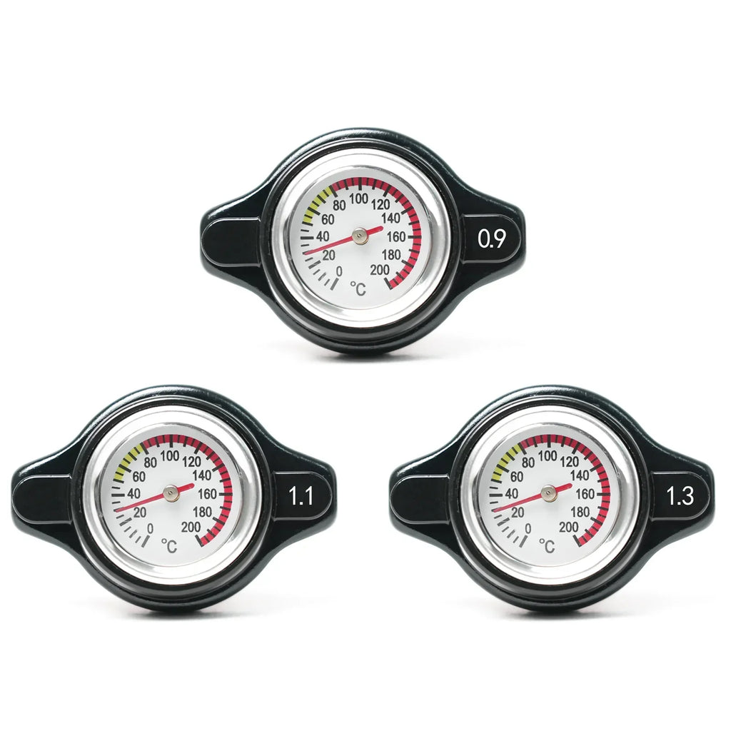 Red Thermo Radiator Cap Tank Cover Water Temperature Gauge w