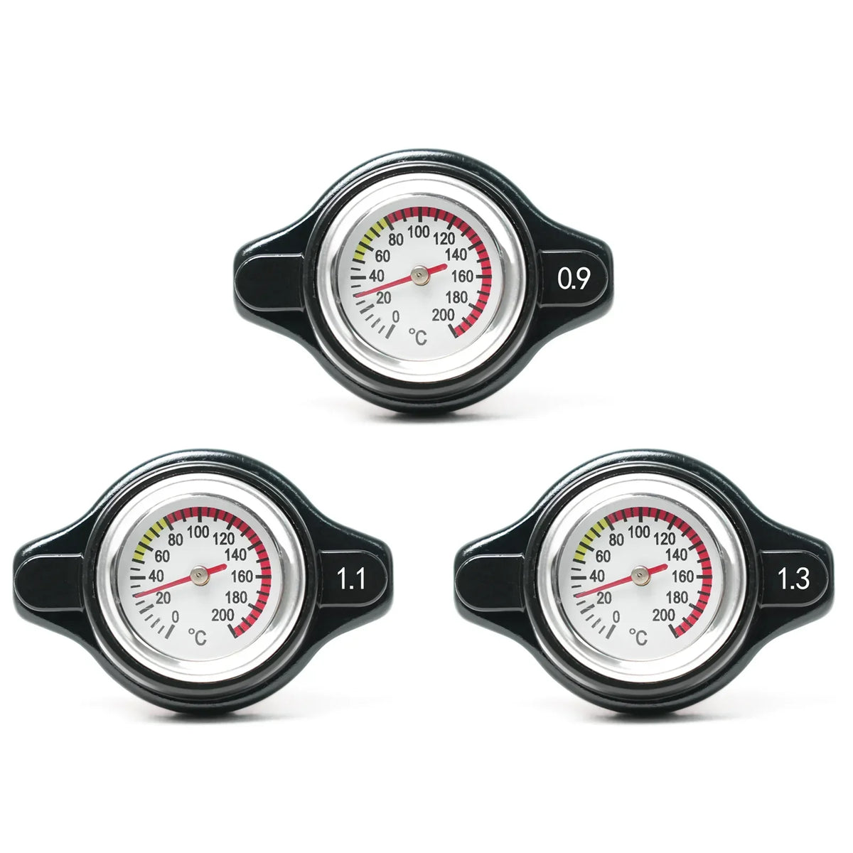 Red Thermo Radiator Cap Tank Cover Water Temperature Gauge w
