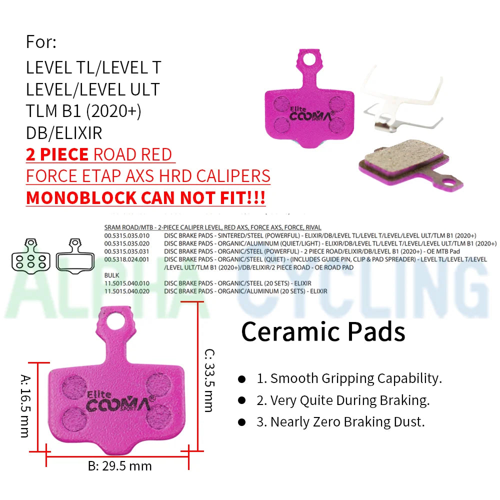 4 Pairs Ceramic Disc Brake Pads for AVID DB 1 3 5 Elixir and