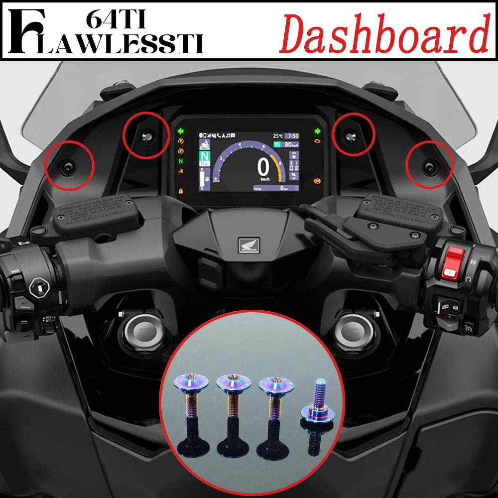 FLAWLESSTI Gr5 Titanium Bolt Windshield Mirror Bar End Front