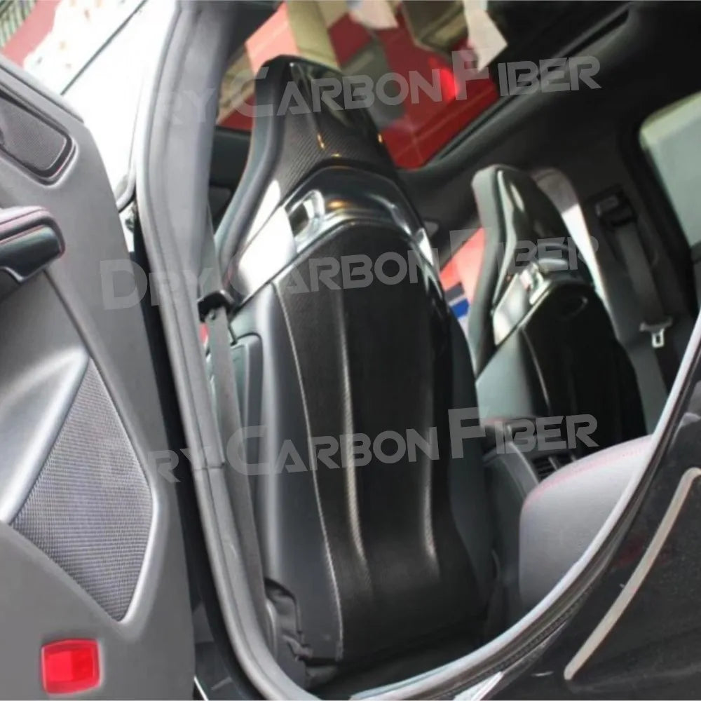 Dry Carbon Fiber Car Seat Back Cover Trim For Mercedes Benz 