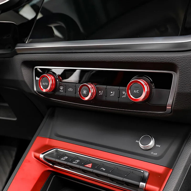 Dashboard AC Control Switch Knob Decoration Ring Metal Trim 