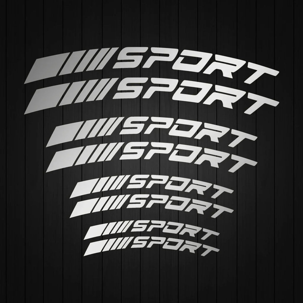 Sport Curve Brake Caliper Stickers Waterproof Reflective High Temperature Resistant Vinyl Decals Universal Car Wheel Hub Exterio