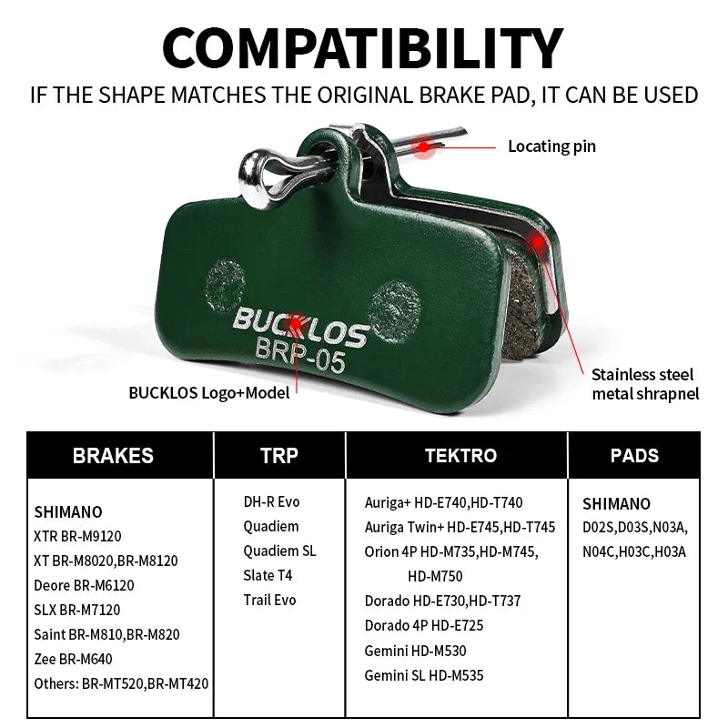BUCKLOS Ceramic Hydarulic Disc Brake Pads For SHIMANO D02S N