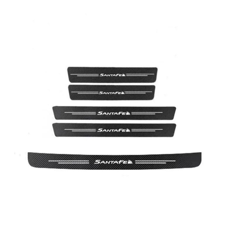 60X7CM Car Door Sill Side Anti Scratch Protector Strip Carbon Fiber Car Sticker For Hyundai SANTA SANTAFE 2019 2021 2022
