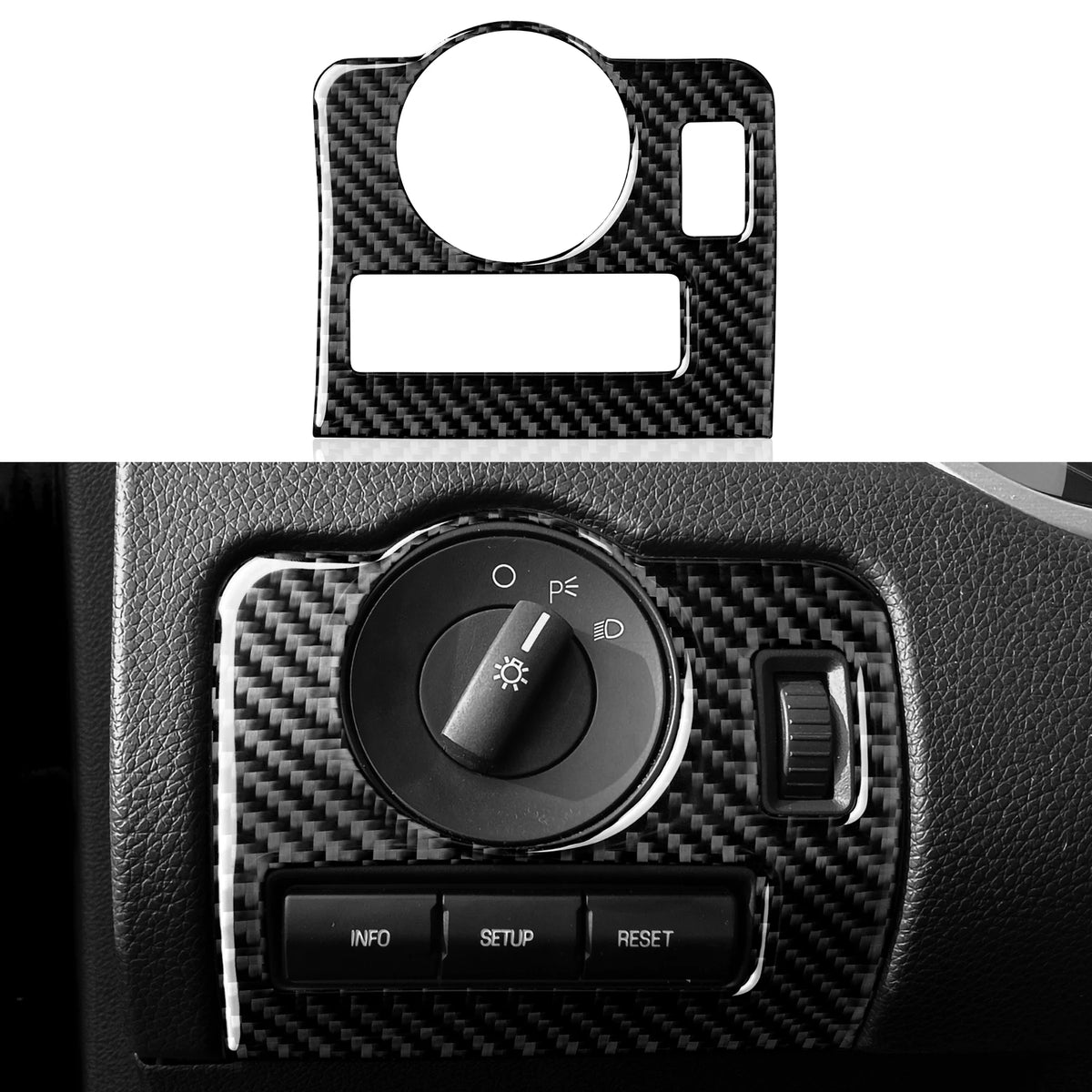 For Ford Mustang GT Shelby (2010-2014) Carbon Fiber Interior Sticker Car Center Console Gear Shift Panel Steering Wheel Trim