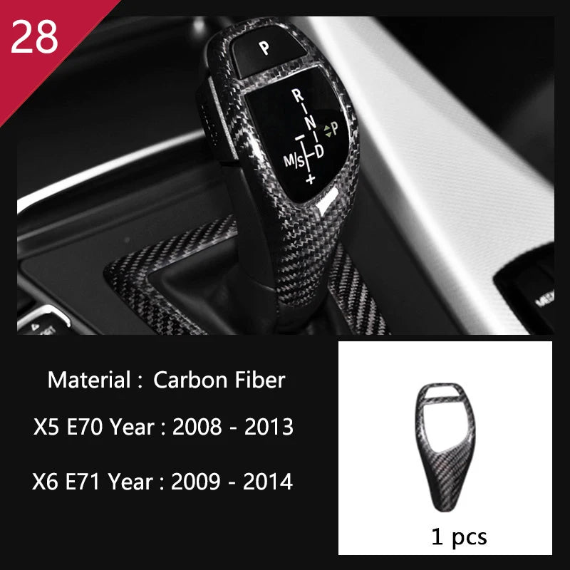 For BMW X5 X6 E70 E71 Accessories Car Interior Air Conditioning CD Console Panel Cover Decoration Trim Carbon Fiber Car Styling