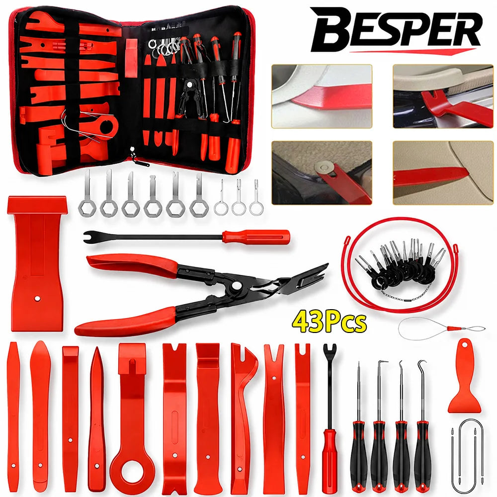43/2Pcs Car Trim Removal Tool Kit Auto Interior Pry Tool Set
