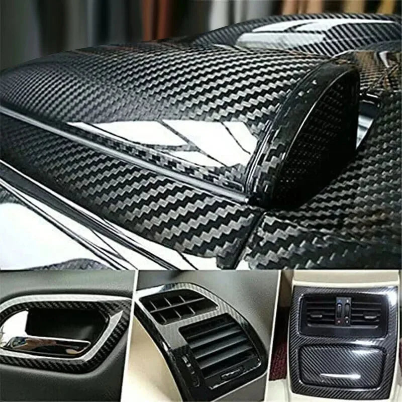 7D Carbon Fiber Car Interior Vinyl Film Decorative Sticker A