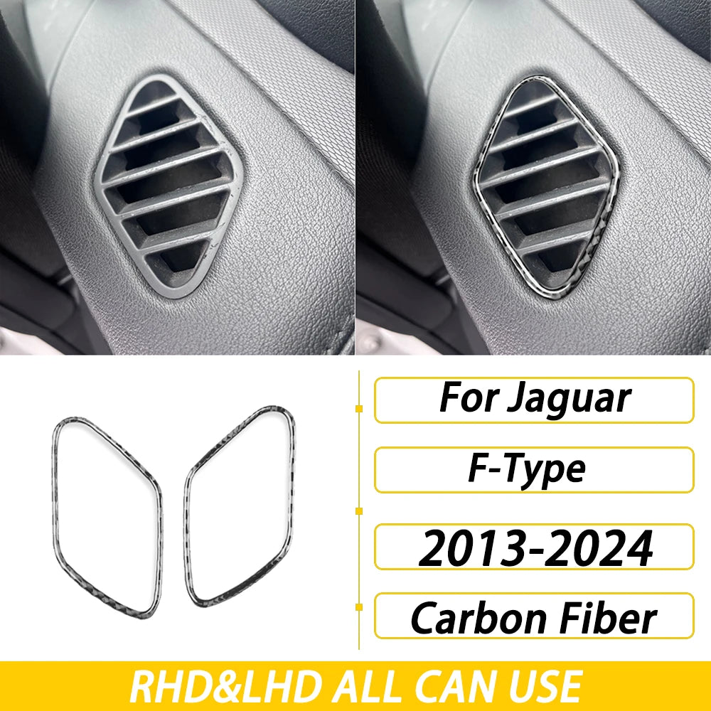 For Jaguar F-TYPE 2013-2024 Carbon Fiber Center Console Gear Shift Dashboard Air Vent Panel Trim Set Car Accessories Sticker