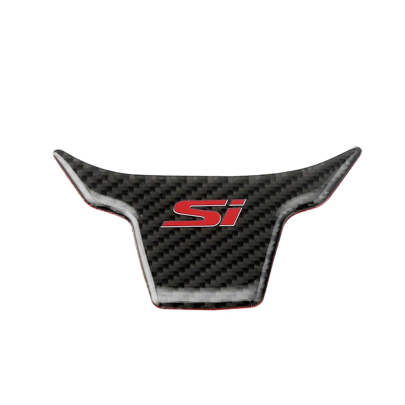 Car Steering Wheel Carbon Fiber Pattern Trim Si Emblem ABS S