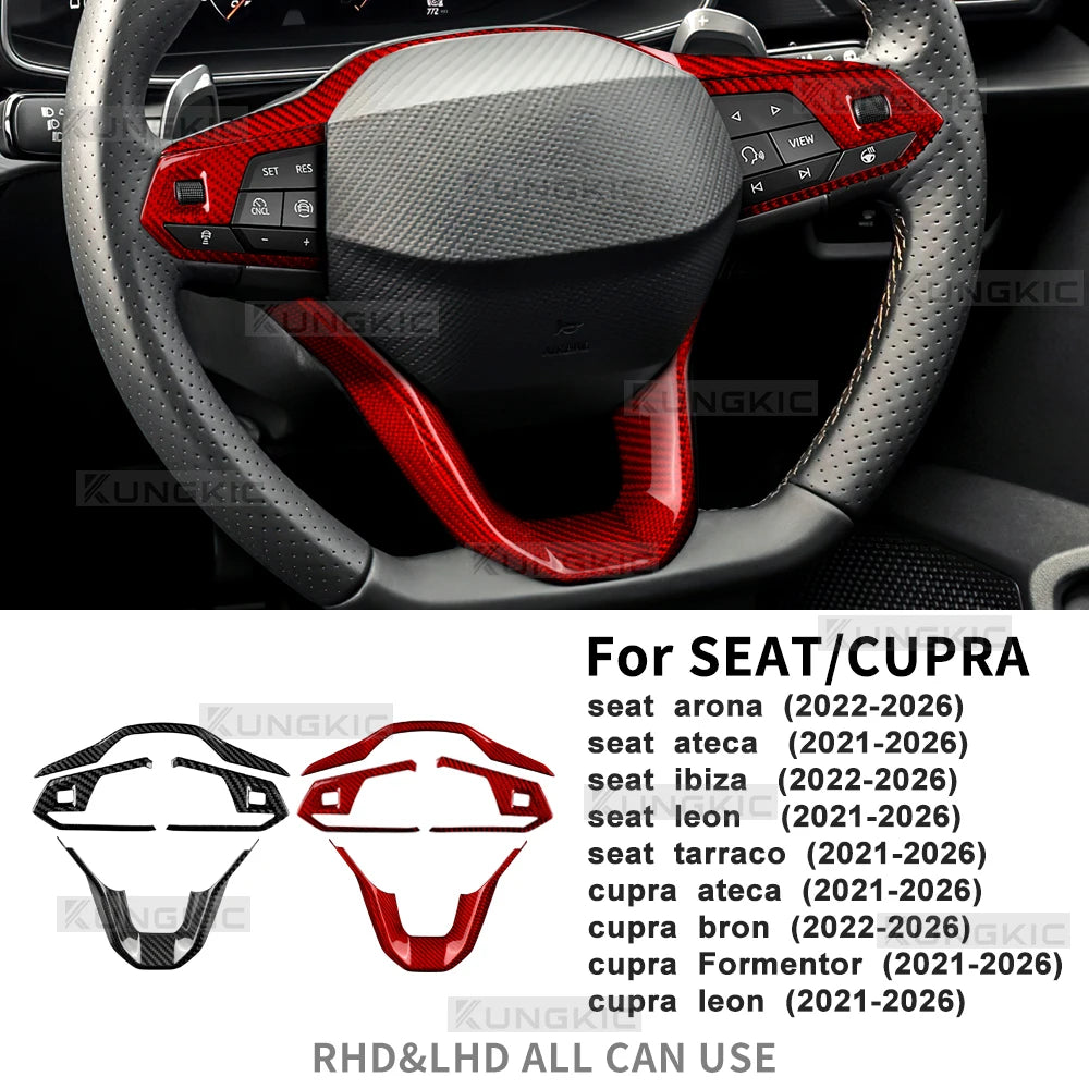 Real Dry Carbon Fiber Trim For Seat Ateca/ibiza/Leon/Tarraco