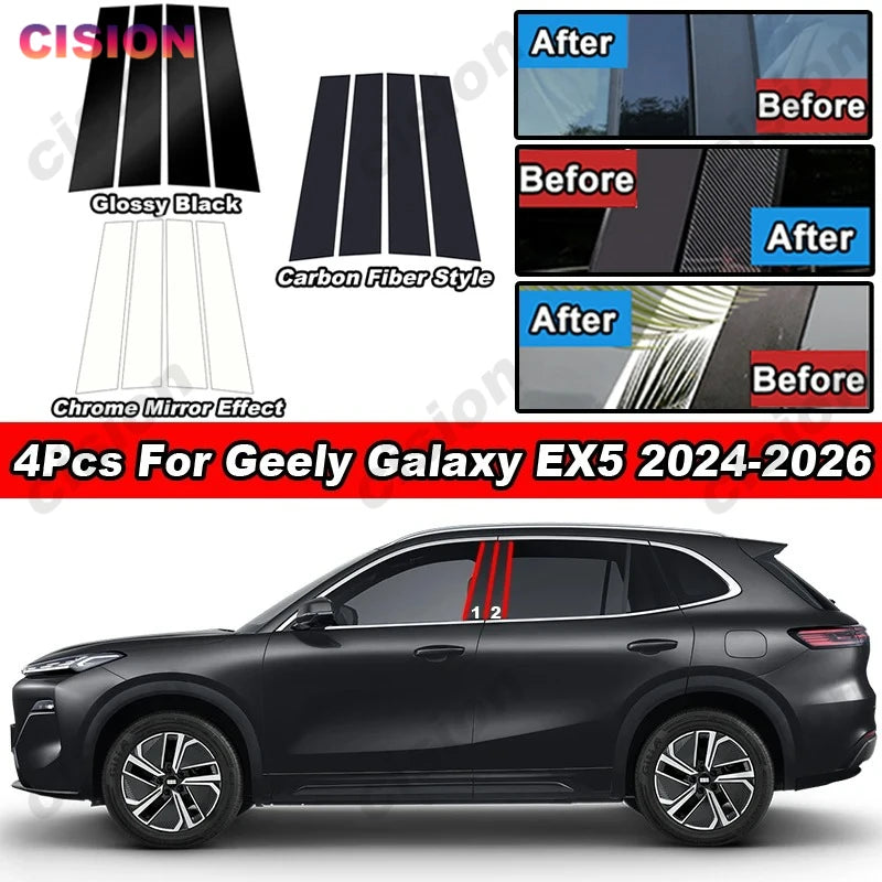 Black Car Door Middle B Pillar Post Cover Trim For Geely EX5
