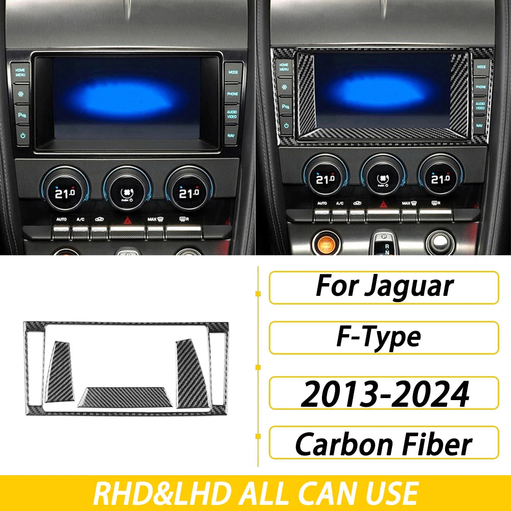 For Jaguar F-TYPE 2013-2024 Carbon Fiber Center Console Gear Shift Dashboard Air Vent Panel Trim Set Car Accessories Sticker