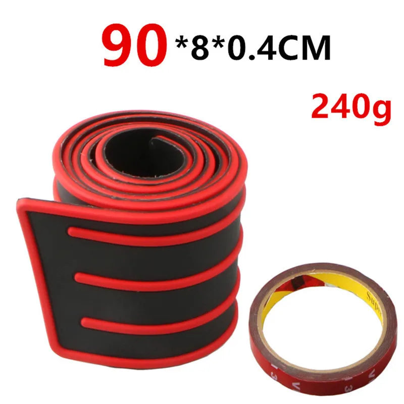 Universal Carbon Fiber Car Trunk Door Guard Strips Sill Plate Protector Rear Bumper Guard Rubber Mouldings Pad Trim Cover Strip