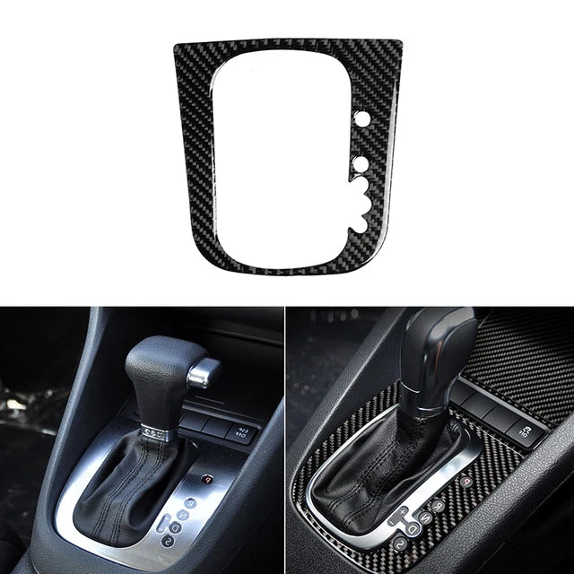For VW Golf 6 MK6 Car Carbon Fiber Center Control Panel Air Vent Gear Shift Frame Headlight Switch Ashtray Box Cover Inner Trim
