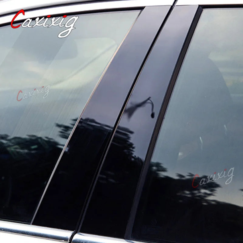 Car Door Window Pillars B-pillar Post Trim Stickers For BMW F30 E46 E90 G20 318i 325i 320i 328i Glossy Carbon Fiber Wrap Films