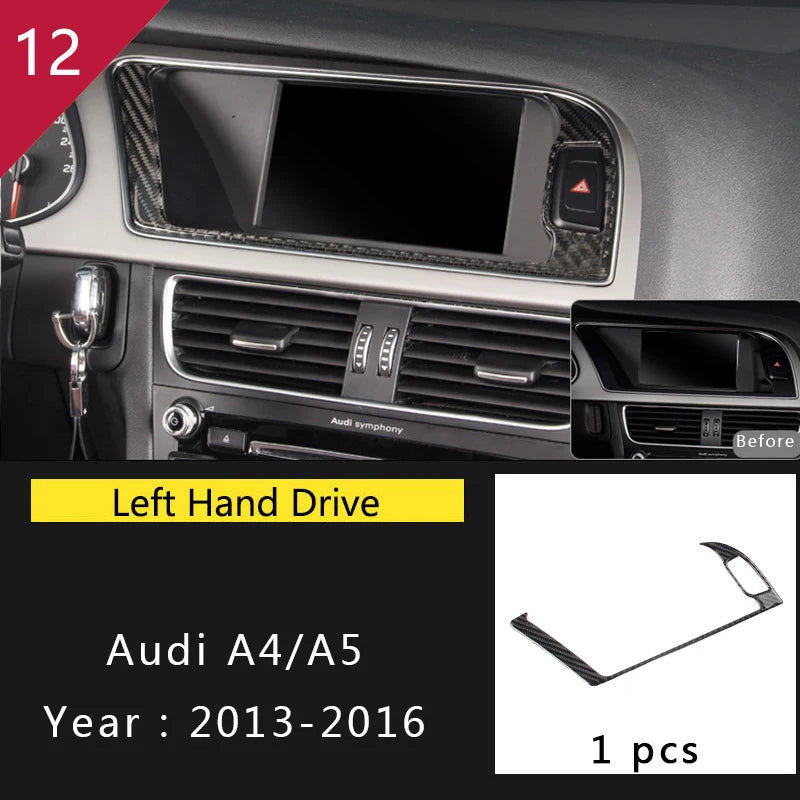 For Audi A4 S4 RS4 B8 8K A5 S5 RS5 8T 8F Car Carbon Fiber Window Door Panel Strips Cover Protective Trim Sticker Accessories