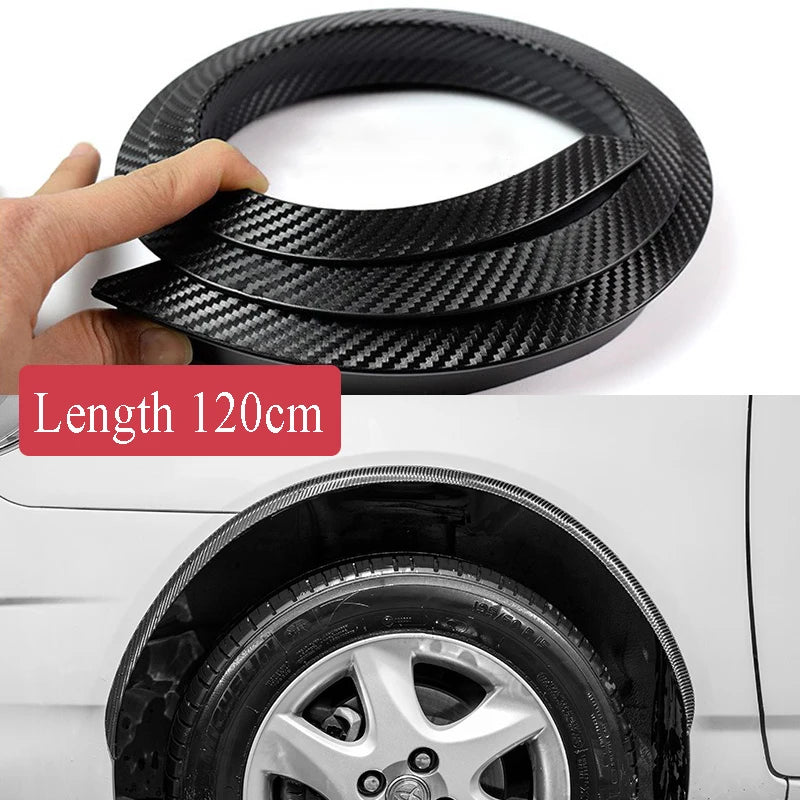 2Pcs Carbon Fiber Rubber Wheel Eyebrow Protector Universal C