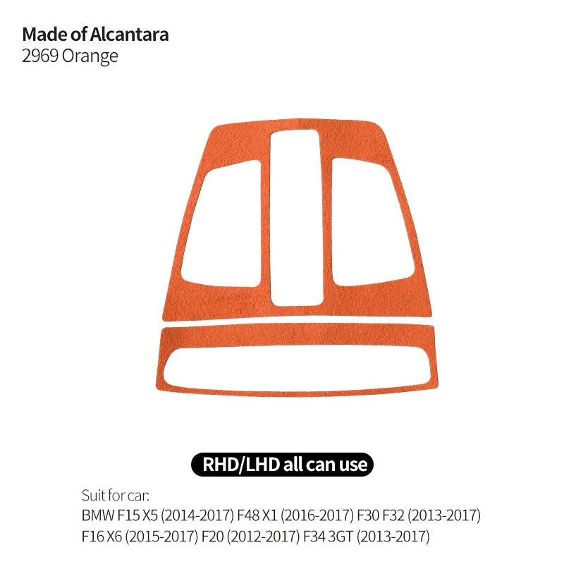 For BMW 1 3 4 Series F30 F32 F34 F15 F16 F20 F48 Made of Alcantara Car Reading Light Panel Trim Sticker Interior Accessories