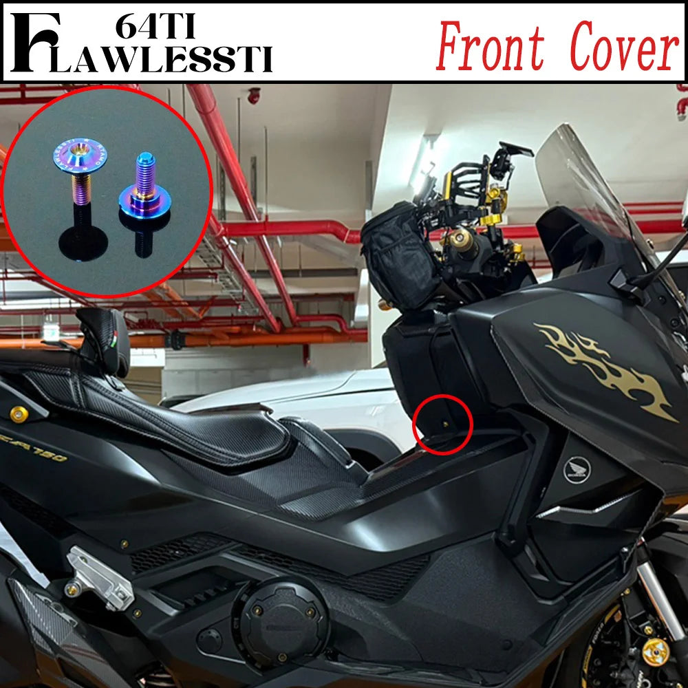 FLAWLESSTI Gr5 Titanium Bolt Windshield Mirror Bar End Front Cover Fender Caliper Brake Disc Switch Bolt For Honda Forza 750
