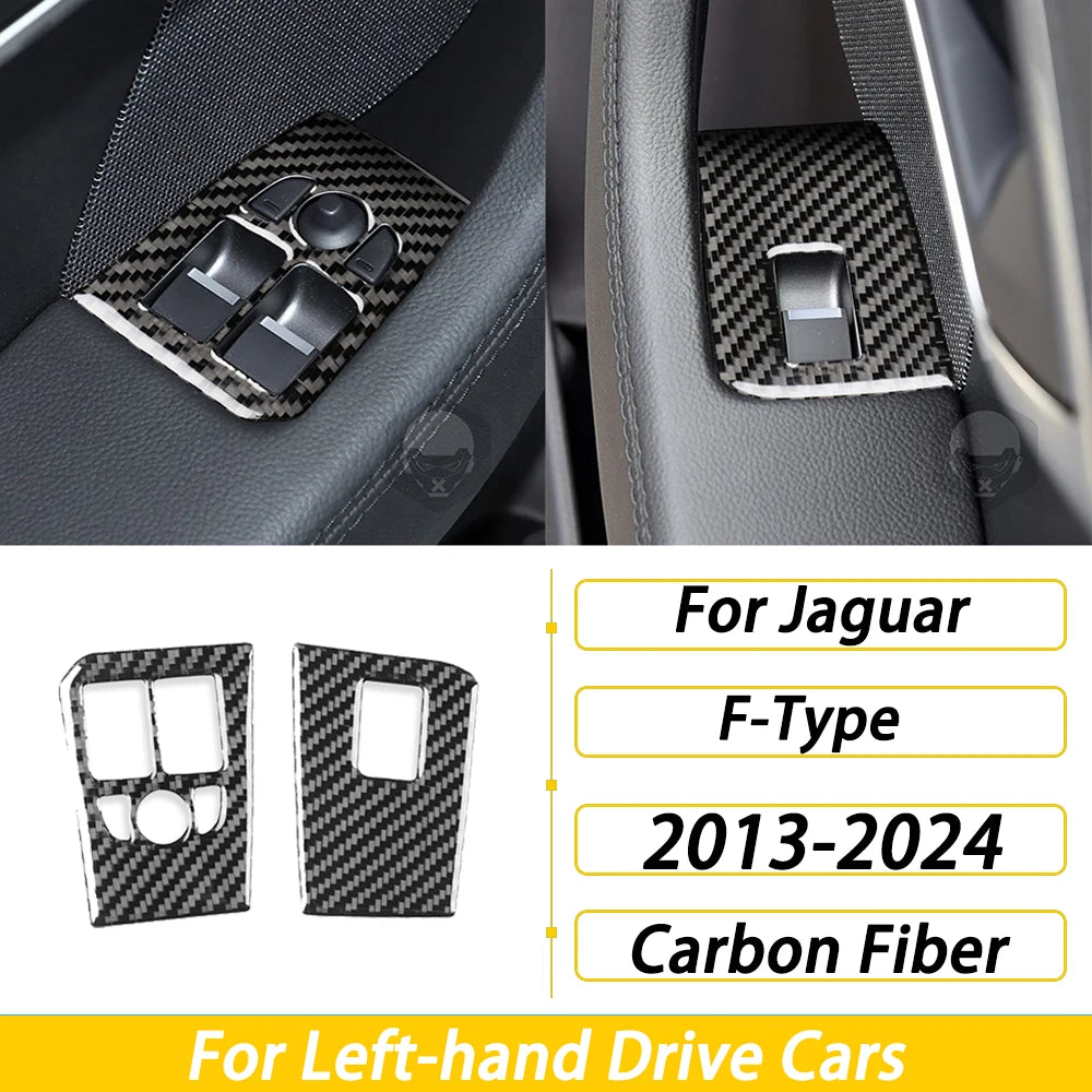 For Jaguar F-TYPE 2013-2024 Carbon Fiber Center Console Gear Shift Dashboard Air Vent Panel Trim Set Car Accessories Sticker