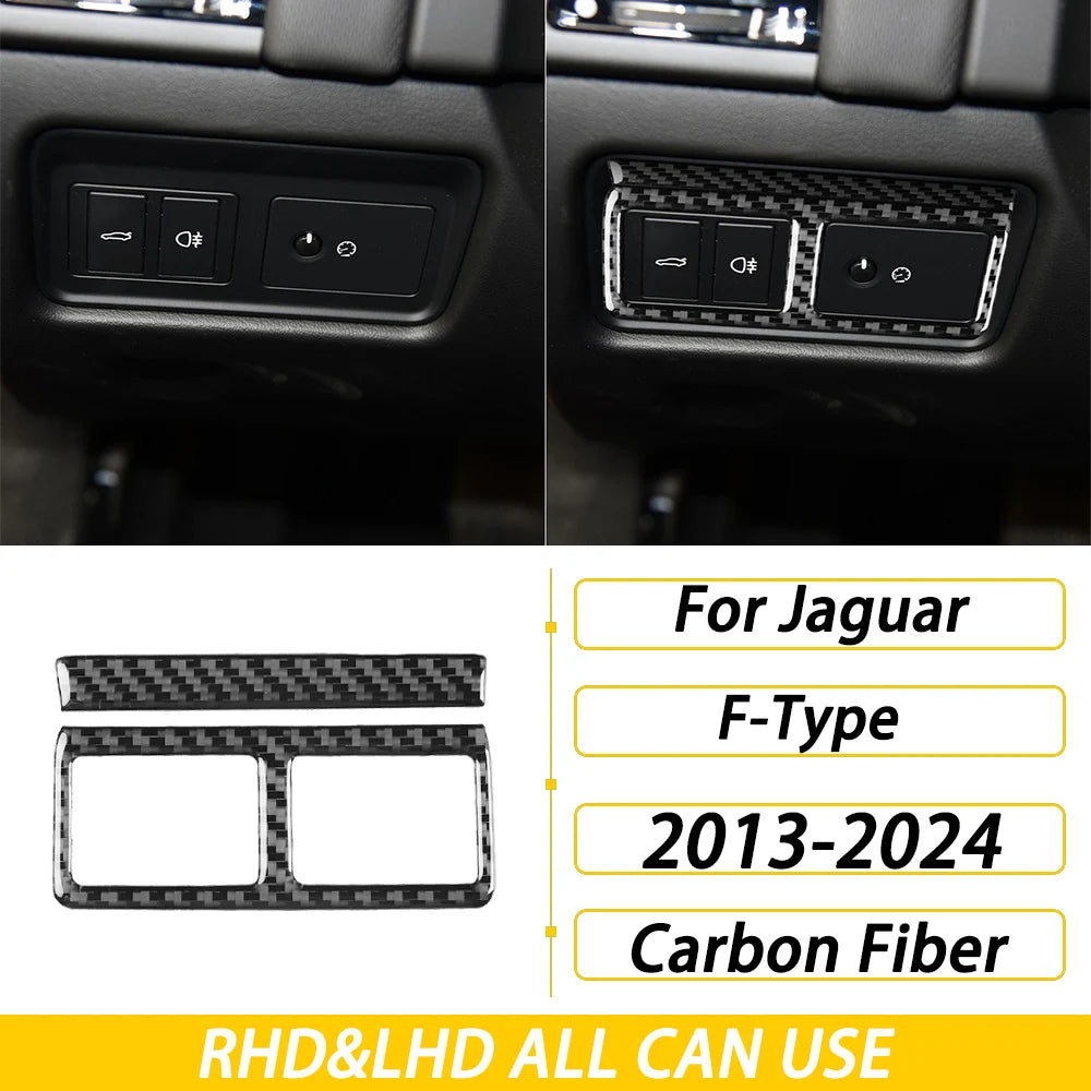 For Jaguar F-TYPE 2013-2024 Carbon Fiber Center Console Gear Shift Dashboard Air Vent Panel Trim Set Car Accessories Sticker