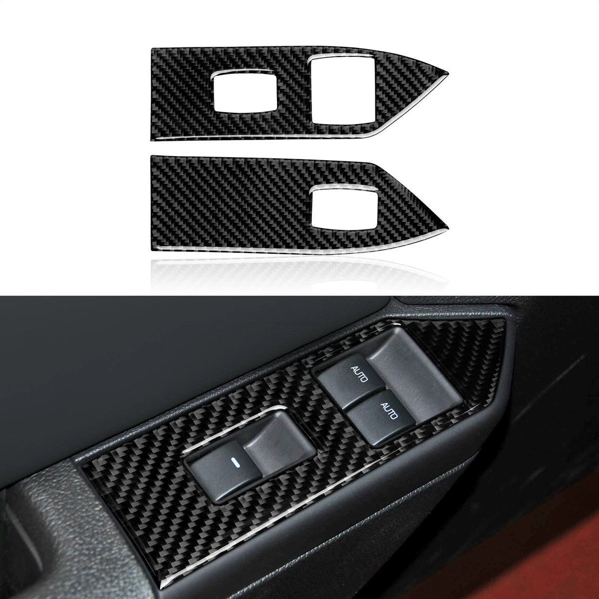 For Ford Mustang GT Shelby (2005-2009) Steering Wheel Panel Carbon Fiber Trim Sticker Car Center Console Gear Shift Cover Set