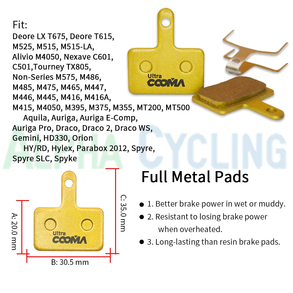 4 Pairs Bicycle Disc Brake Pads for Shimano B01S UR300/MT200
