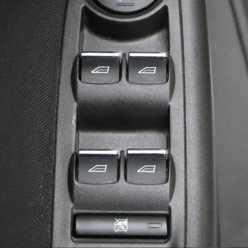 7Pcs/set Accessories ABS Chrome Car Window Lifting Button Se