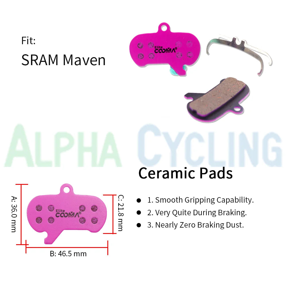 4 Pairs Ceramic Bicycle Disc Brake Pads for SRAM Maven All S