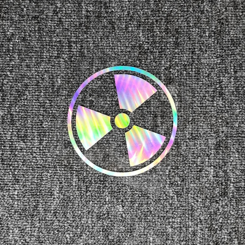 Car Stickers Caution Radiation Hazard Danger Warning Sign Reflective Decals For Fuel Tank Cap Motorcycles Laptop iPhone