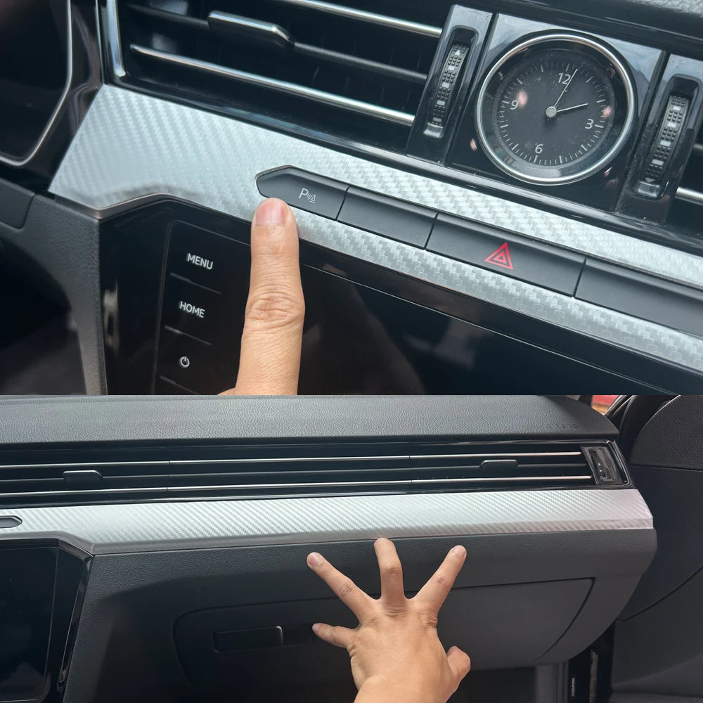 Car Styling Black Carbon Decal Car Window Handrail Panel Cov