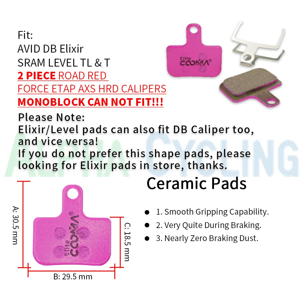 4 Pairs Ceramic Disc Brake Pads for AVID DB 1 3 5 Elixir SRA
