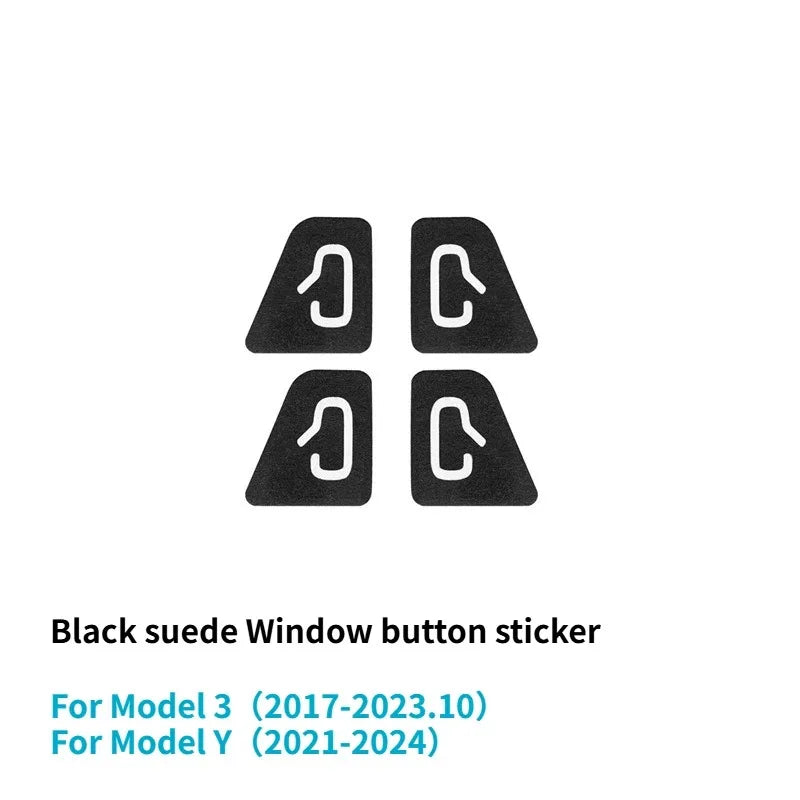 Car Interior Suede Door Switch Button Trim Stickers Patch Trim Cover For Tesla Model 3 Y Highland Juniper 2025 Car Accessories