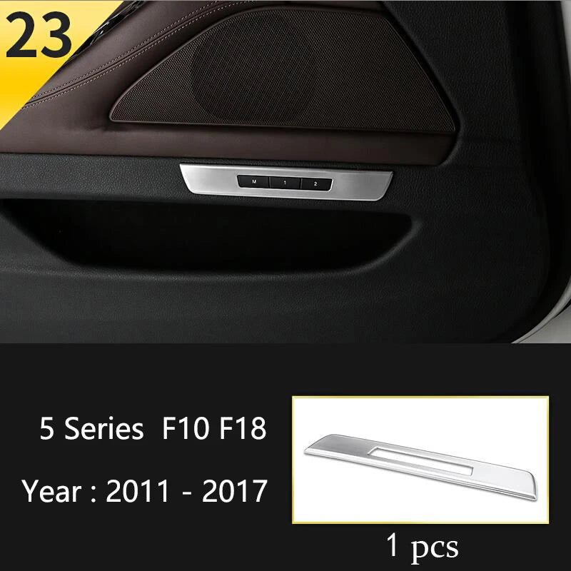 For BMW 5 Series F10 F11 F18 Accessories Stainless Steel Modified Interior Car Central Air Outlet Set Trim Sticker Frame Styling